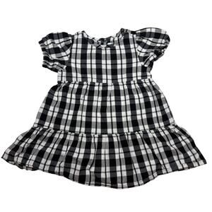 Old Navy Dress Toddler Girl 18-24 Months Black White Gingham Tiered A-Line